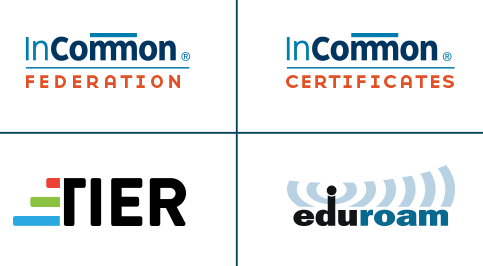 logos for InCommon Federation, InCommon Certificates, eduroam and TIER